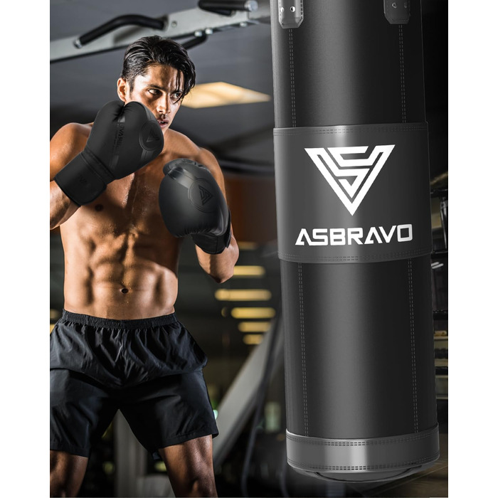 Боксерський мішок ASBRAVO 4 фути, набір для дорослих з рукавичками 12oz, для боксу, ММА, муай-тай, кікбоксингу, домашній спортзал, оксфорд, порожній