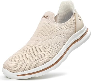 Чоловічі сліпони без шнурівків: спортивні кросівки для бігу та прогулянок (Бежевий, 44 EU)