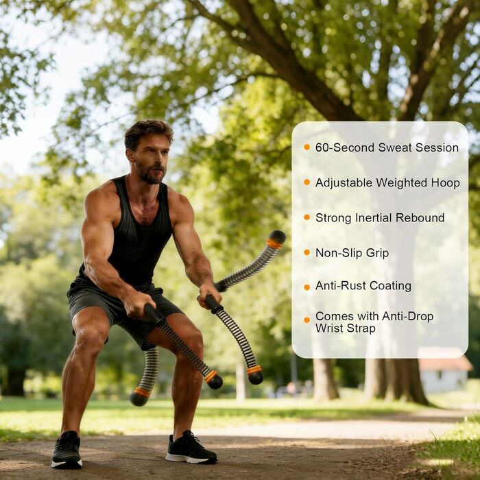 Битва-канат (2 шт.) для фітнесу, тренувань вдома, кардіо, HIIT, з регульованим опором