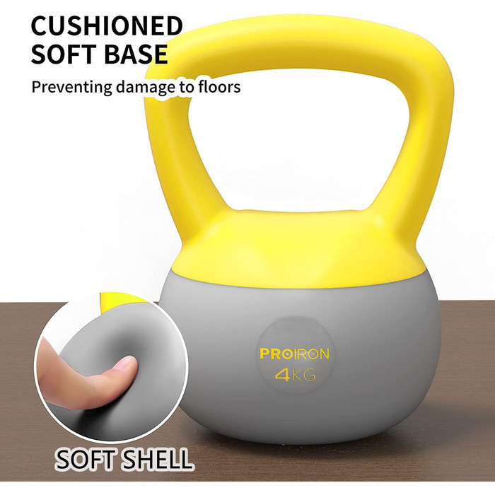 Гиря PROIRON Soft 2-10 кг, м'яка, для дому, для початківців, безпечна для підлоги