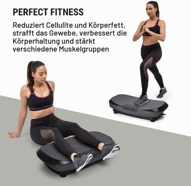Віброплатформа Klarfit Vibe 4DX Pro професійний тренажер для всього тіла, 300 Вт, 4D-режим TripleMotor, робоча поверхня 71,5x43,5 см, сірий/чорний
