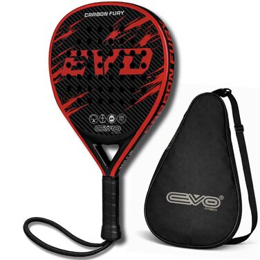 Ракетка для падел EVO Fitness Carbon – легка (350г), з м'яким EVA-керном для контролю, велика площа (525 см²) для дорослих