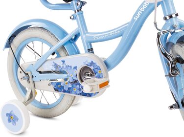 Дитяче велосипед Sun Baby Flower Bike для дівчаток, 14 дюймів, знімний ручка-штовхач, 2-6 років (Блакитний)