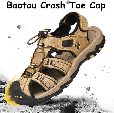 Чоловічі трекінгові сандалі LVPTSH: шкіряні літні кросівки для активного відпочинку та прогулянок, 44 EU, світло-коричневі