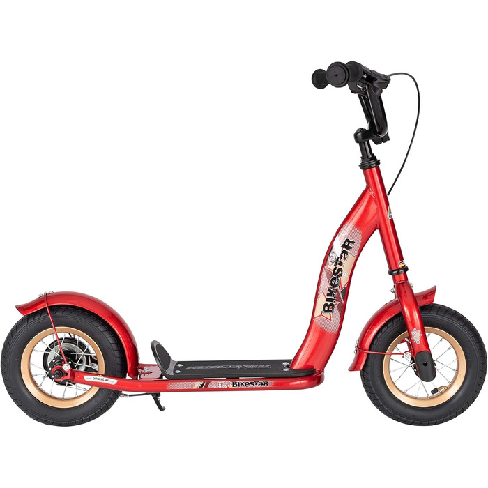 Дитячий самокат STAR SCOOTER з надувними колесами 10 дюймів для хлопчиків і дівчаток від 4 років, класичний трюковий самокат