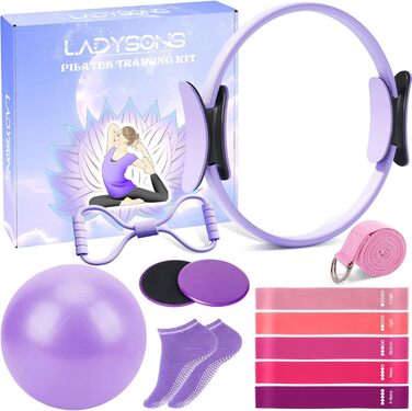 Набір для пілатесу: Магічний круг, м'яч, стрічки, диски та постер. Преміум-аксесуари для дому
