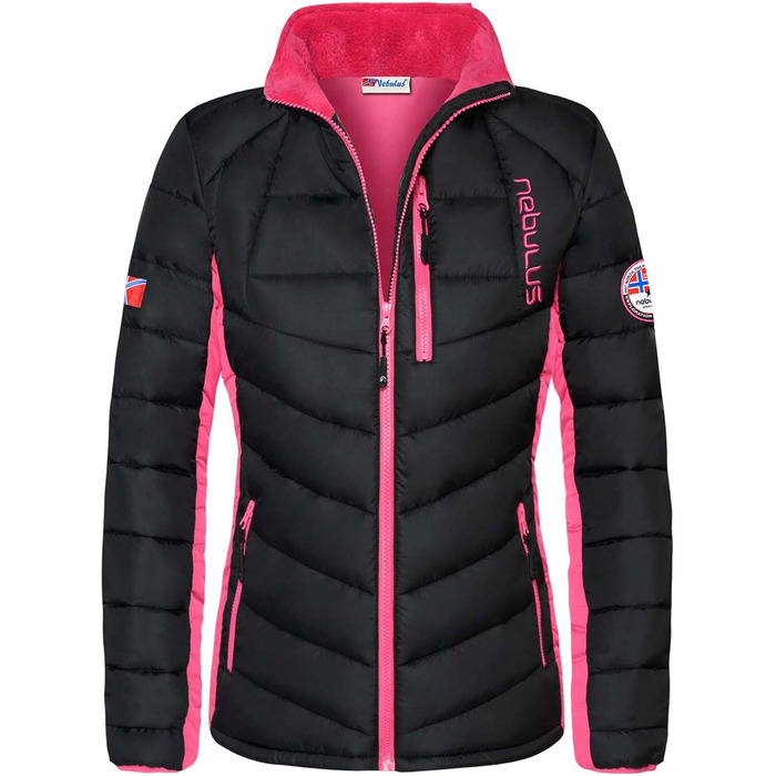 Жіноча куртка Nebulus GRAFFITY: тепла, практична та універсальна куртка для переходу та зими, чорно-рожевий колір