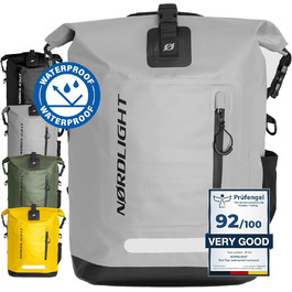 Водонепроникний рюкзак Nordlight Roll Top 25L Hybrid 25' з відділенням для 15-дюймового ноутбука, зовнішніми та внутрішніми кишенями, та комфортною системою перенесення. Антрацитовий сірий колір.