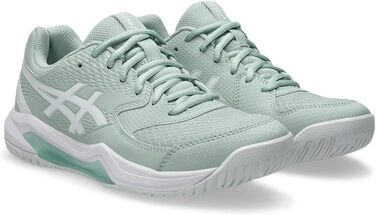 Жіночі тенісні кросівки ASICS Dedicate 8 Біло-срібні (37.5 EU, Lichen Rock White)