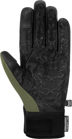 Чоловічі/унісекс лижні рукавички Reusch Raptor R-TEX XT Touch-Tec, водонепроникна мембрана, теплі зимові рукавички для сноуборду та гірськолижного спорту, сенсорний екран, оливкові/чорні, розмір 8