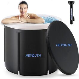 Складна ванна для крижаних купань HEYOUTH з кришкою, 80×75 см, для спортсменів, портативна крижанка для кріотерапії, для дому та вулиці