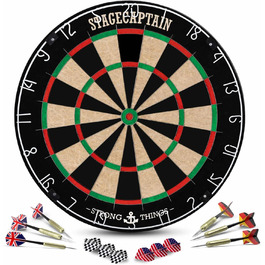 Stagecaptain DBS-1715 Bullseye Pro – професійна дартс-мішень із сизалю з дротами, 6 дротиками та 4 наборами оперень