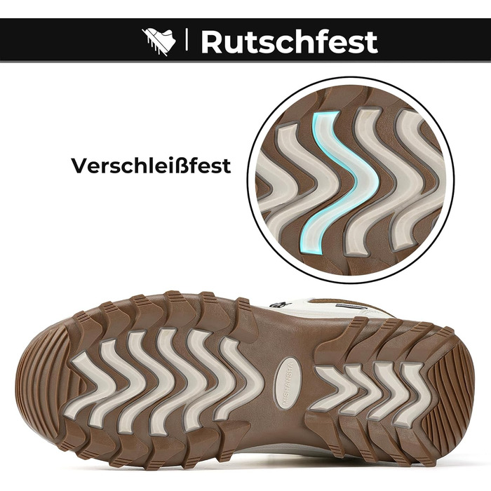 Зимові черевики Mishansha для чоловіків та жінок. Теплі, з підкладкою, зимові чоботи для активного відпочинку. Розміри 36-48 EU (42 EU, Бежевий)