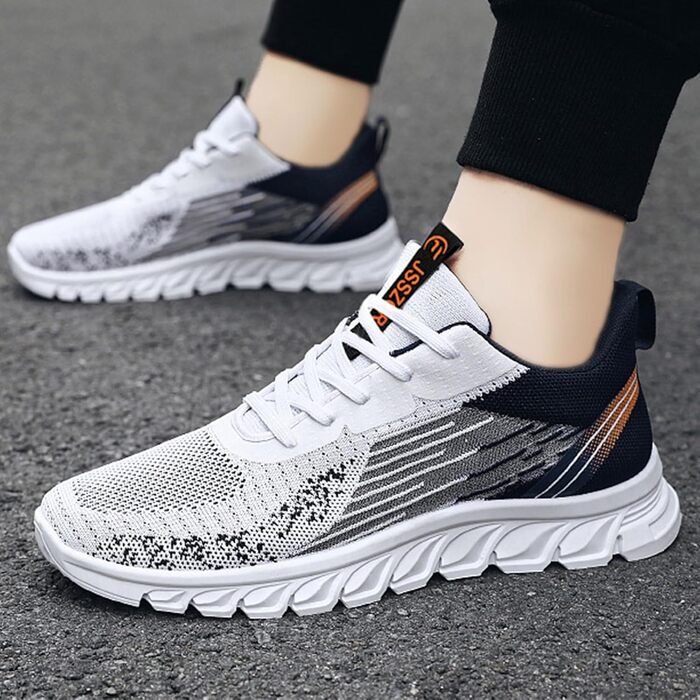 Чоловічі кросівки для бігу та занять спортом, чорно-білі, 42 EU