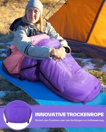 Сплячий мішок Sportneer - компактний та ультралегкий (950г/1500г) - спальний мішок типу 