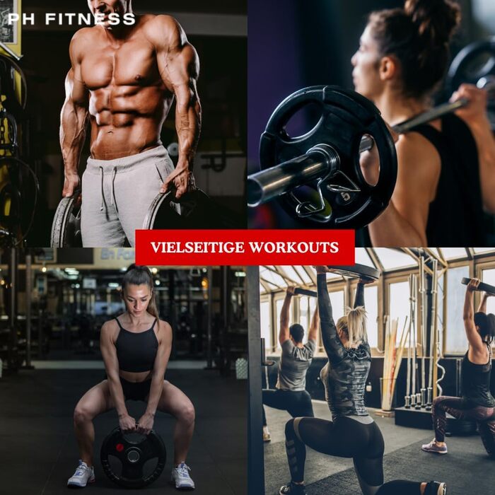 Преміум олімпійські диски PH Fitness 1.25 кг, чавунні з гумовим покриттям, трихватні, 50 мм для штанги та гантелей, набір 2 шт.