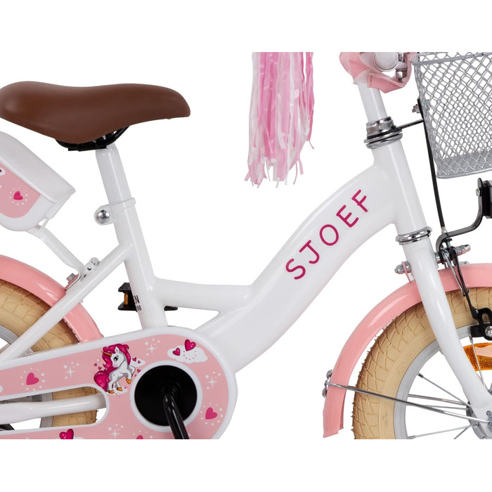 Дитячий велосипед Dolly 12 дюймів | для дівчаток 2-4 роки | з бічними колесами | проста збірка | білий