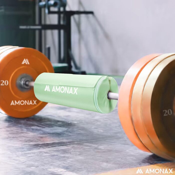 AMONAX Подушка для гіп-трасту та штанги, товста, зелена – м'яке фітнес-полотно для штанги, аксесуар для спортзалу, підходить для жінок і чоловіків