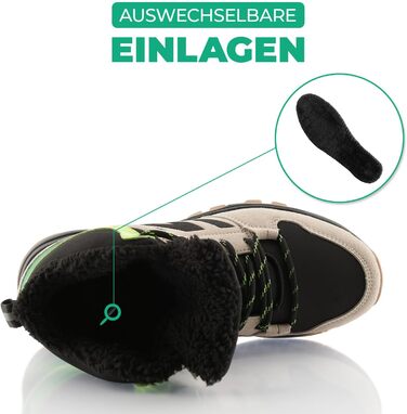 Черевики для ходьби жіночі та чоловічі, зимові, утеплені, Softshell, 43 EU, Бежевий, Чорний, Зелений