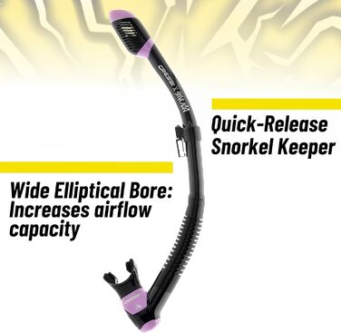 Маска та трубка Cressi x Steve Aoki HiroQuest Limited Edition: F-Dual, Supernova Dry, лінза 380, чорний/фіолетовий