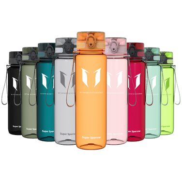 Спортивна пляшка для води Sparrow Tritan 1 л, без BPA, герметична з кришкою Flip Top, світло-жовта