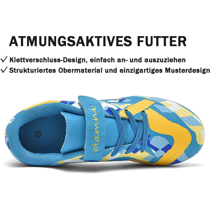 Дитячі футбольні бутси Multi Ground, професійні, легкі, для залу та вулиці, Outdoor Athletics, тренувальні (33 EU, синій)