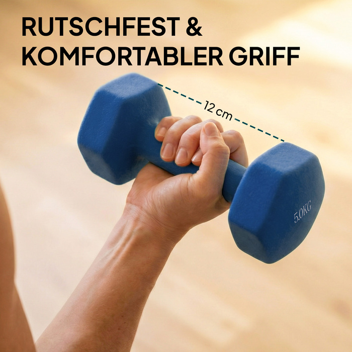 Набір гантелей 3 пари, короткі гантелі з підставкою для зберігання, неслизькі ручки, 1-5 кг, шестигранні