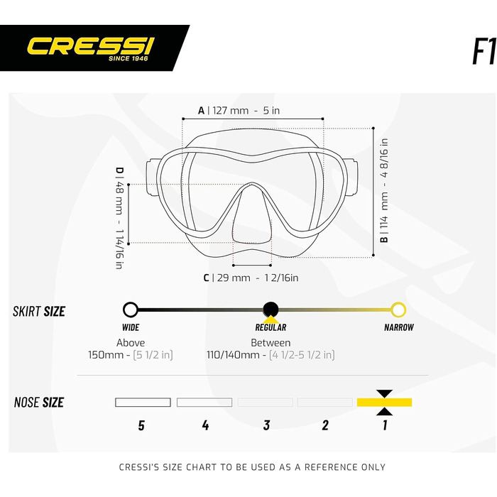 CRESSI F1 Безрамкова маска для дайвінгу та снорклінгу, універсальна, чорна, з лінзами Ultravision Blue або комплект з трубкою Dry, унісекс