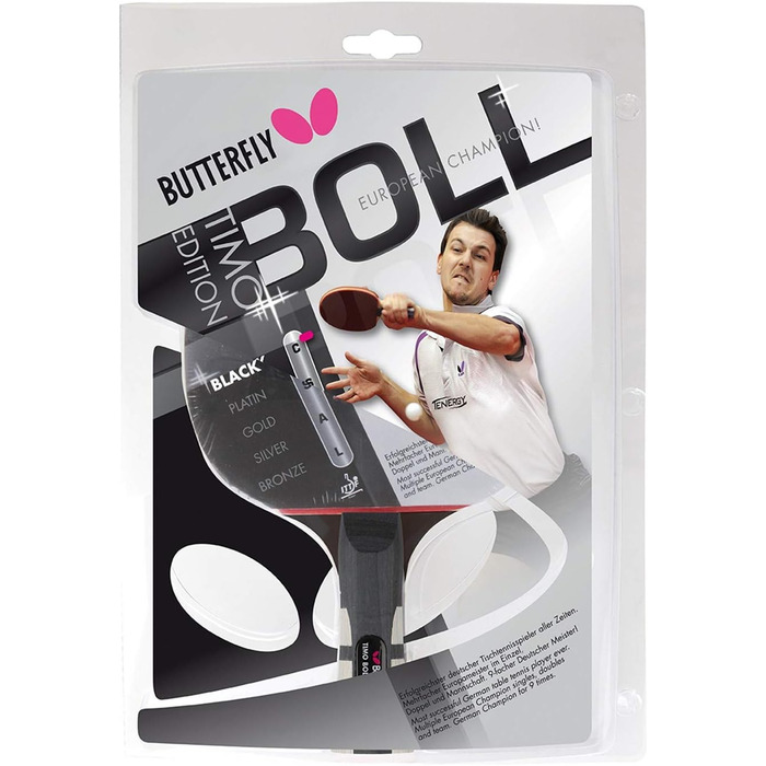 Настільний тенісний ракетка Butterfly Timo Boll Black 85030, професійна, ITTF сертифікований накладка Wakaba, анатомічна ручка, для досвідчених гравців