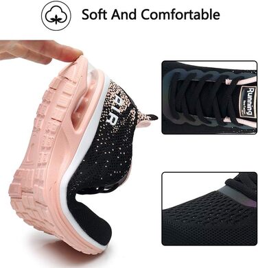 AFFINEST Легкі кросівки для бігу та спорту, дихаючі, з антиковзкою підошвою, чорно-помаранчеві (41 EU)