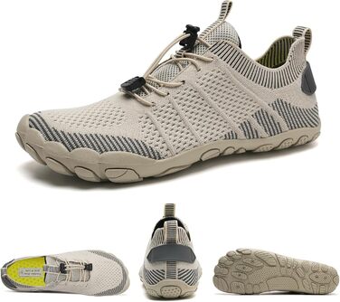 Взуття для бігу та пляжу IceUnicorn Zehenschuhe (37 EU, бежеве) - унісекс, широка модель для трейлраннінгу, аквашузи