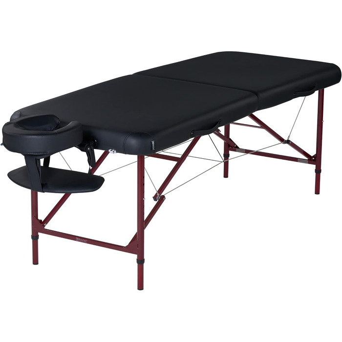 Масажний стіл Master Massage Zephyr 71 см, алюмінієвий, портативний, чорний – для салону, спа, практики