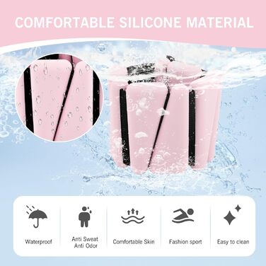 Набір вантажів для зап'ястя та щиколоток 2 шт. (по 0.45 кг), регульовані вантажі, силіконові браслети для жінок та чоловіків, для бігу, джоггінгу, прогулянок, йоги, танців, пілатесу (Рожевий)