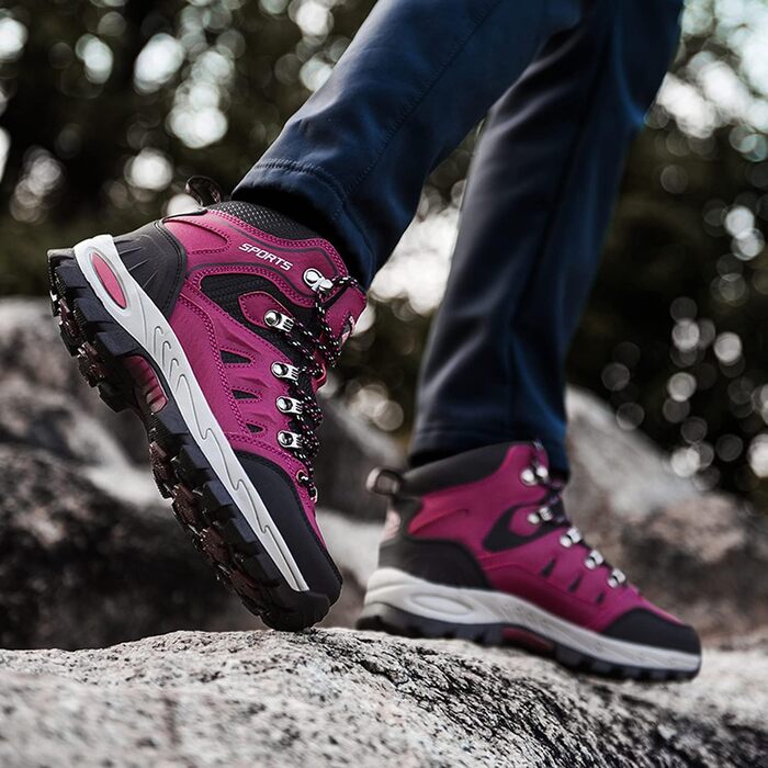 Трекінгові черевики для чоловіків та жінок. Легкі туристичні черевики, підходять для хайкінгу, кемпінгу. Розмір 40 EU, колір рожевий