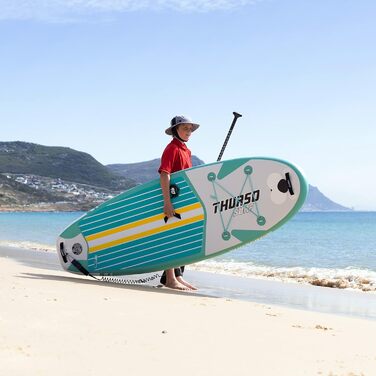Дитяча надувна SUP-дошка THURSO SURF Wunderkind 228×76×10 см, двошарова, з веслом із карбоновим держаком, 3 плавниками, ременем, рюкзаком, смарагдова