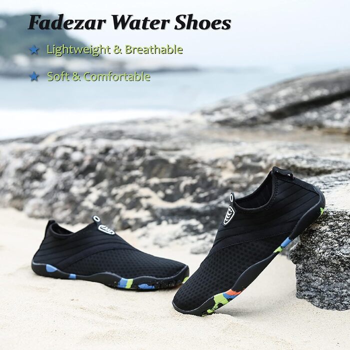 Чоловічі та жіночі аквашузи для плавання та відпочинку на воді, швидковисихаючі, легкі, дихаючі (40 EU, чорний)