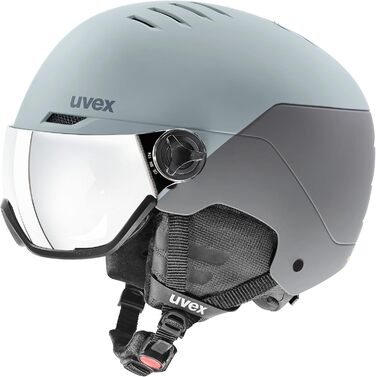 Гірськолижний шолом uvex Wanted Visor з візором, матовий, колір Navy Glacier-Rhino, розмір 58-62 см