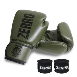 Боксерські рукавички ZERRO для кікбоксингу, тайського боксу та MMA, 12 oz, зелені