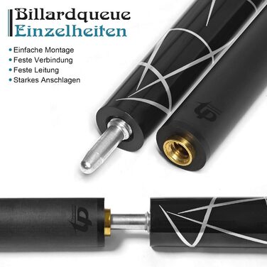 Біллярдний кий з карбону, 58 дюймів, наконечник 12.5 мм, 20/21 унцій, для аматорів та професіоналів, C4705-21OZ