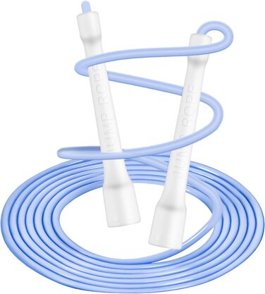 Стрибкове канат iMoebel Springseil Fitness 6 мм*3 м, ПВХ, регульований, з ABS-ручкою, для дітей та дорослих, бокс, схуднення, кросфіт (біло-блакитний)