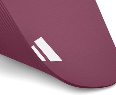 Adidas фітнес-мат для дому, нековзкий килимок для гімнастики та фітнесу, 7 мм, бордовий