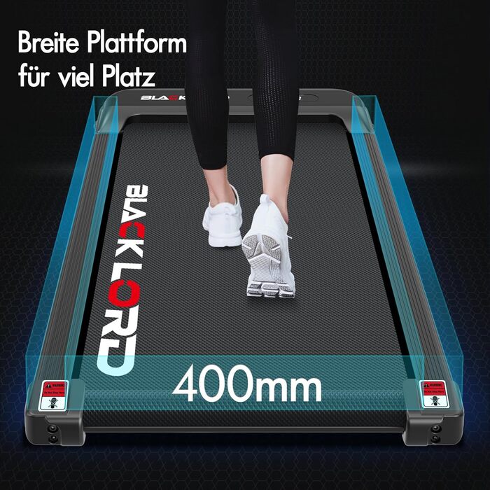 Walking Pad BLACK LORD: Безшумний біговий килимок 4-в-1 для дому та офісу, LED-дисплей, до 140 кг, чорний