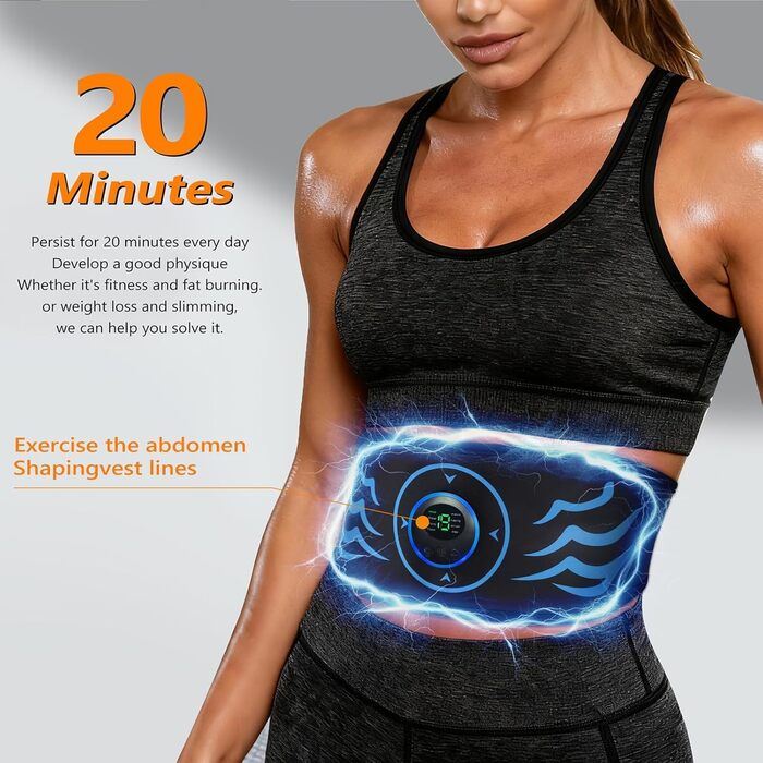 EMS тренажер для пресу, електричний, 12 режимів, 20 інтенсивностей, для розвитку м'язів пресу, Zero Hard Homeful