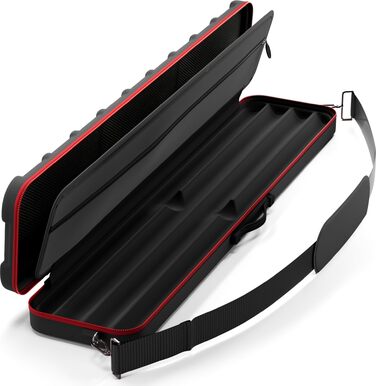 Чохол для більярдних київ Casemaster Parallax Guard 2x2, на 2 цілі киї (2 butts/2 shafts), міцний поліестер 600D Oxford, чорний з червоним