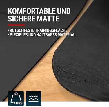 Йога-мат Hop-Sport, нековзкий і довговічний, каучуковий, 183x68 см, товщина 0,5 см, для пілатесу і гімнастики, з ременем для перенесення, чорний