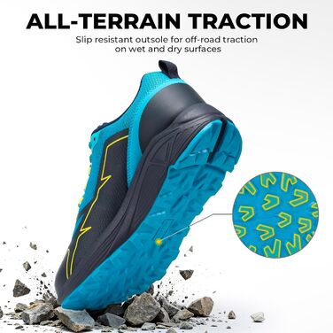 Чоловічі кросівки для трейлраннінгу та бігу FitVille Extra Wide (44 EU, блакитні) - широка колодка, легкі, для фітнесу та трекінгу