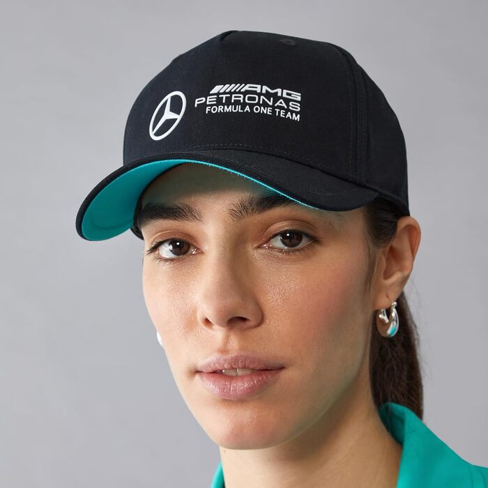 Кепка Mercedes AMG Petronas F1 з 3D логотипом команди, чорна, універсальний розмір