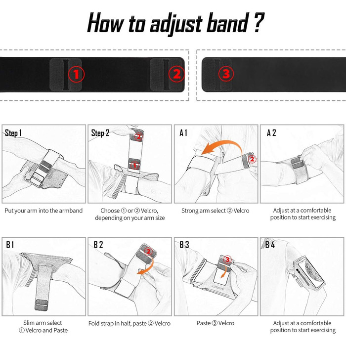 Спортивний браслет для телефону Haissky з кишенькою для навушників - сірий (до 6.9 дюймів)