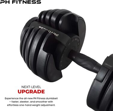 Регульована штанга 24 кг – окрема – 15-в-1, обертання однією рукою – 2,5–24 кг – компактна, економна штанга для домашнього спортзалу та силових тренувань (чорна)