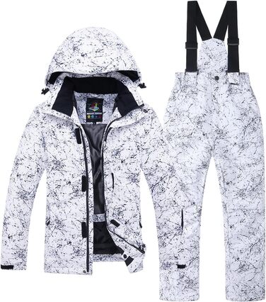 Дитячний сніговий костюм для лижного спорту: штани та куртка, водонепроникний, для хлопчиків та дівчаток, білий/квітковий принт, розмір 14-16
